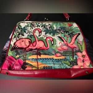 Vintage Far Nine Tropical Flamingo Bag